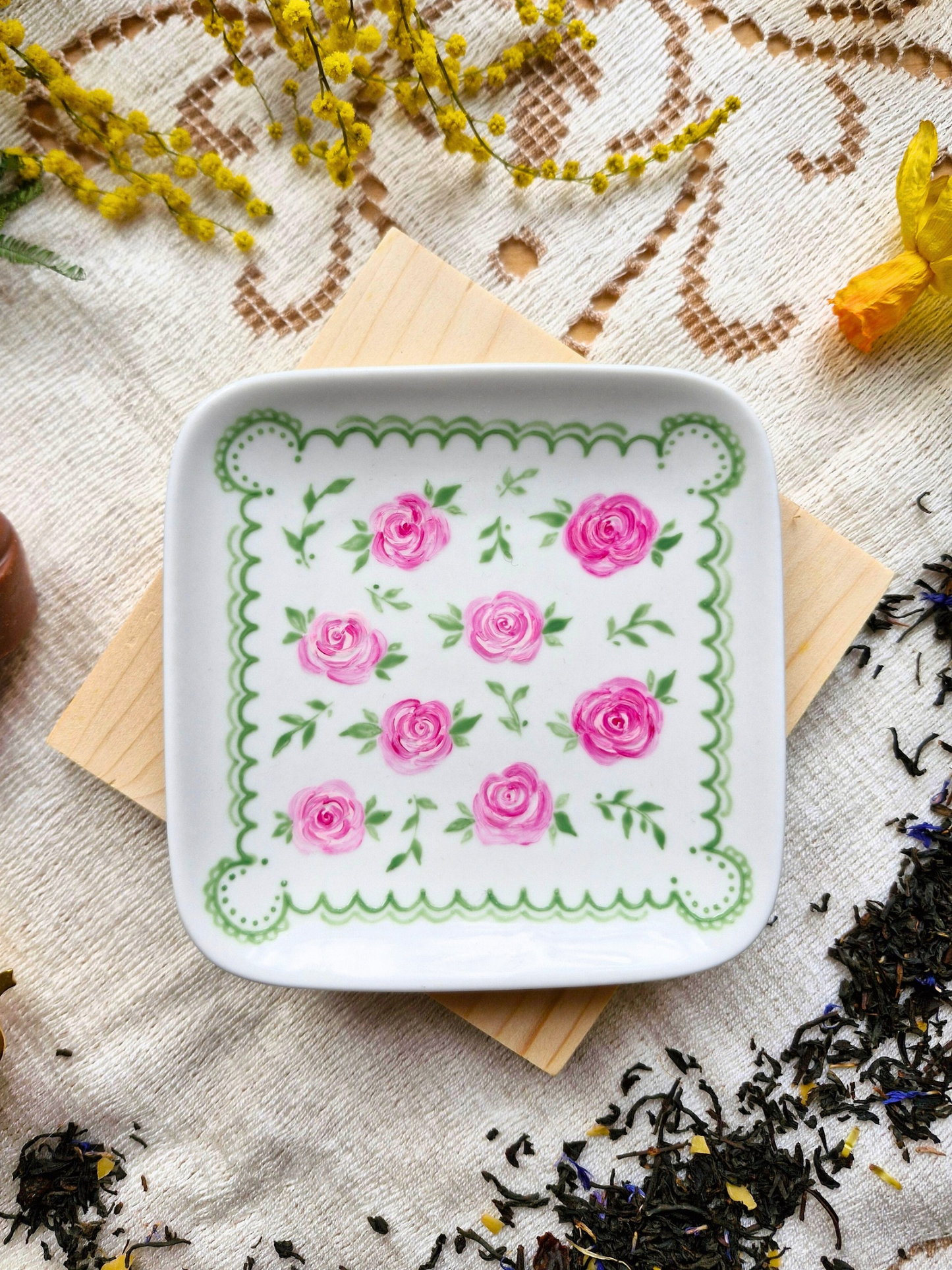 Coupelle Tea Time DENTELLE ET ROSES