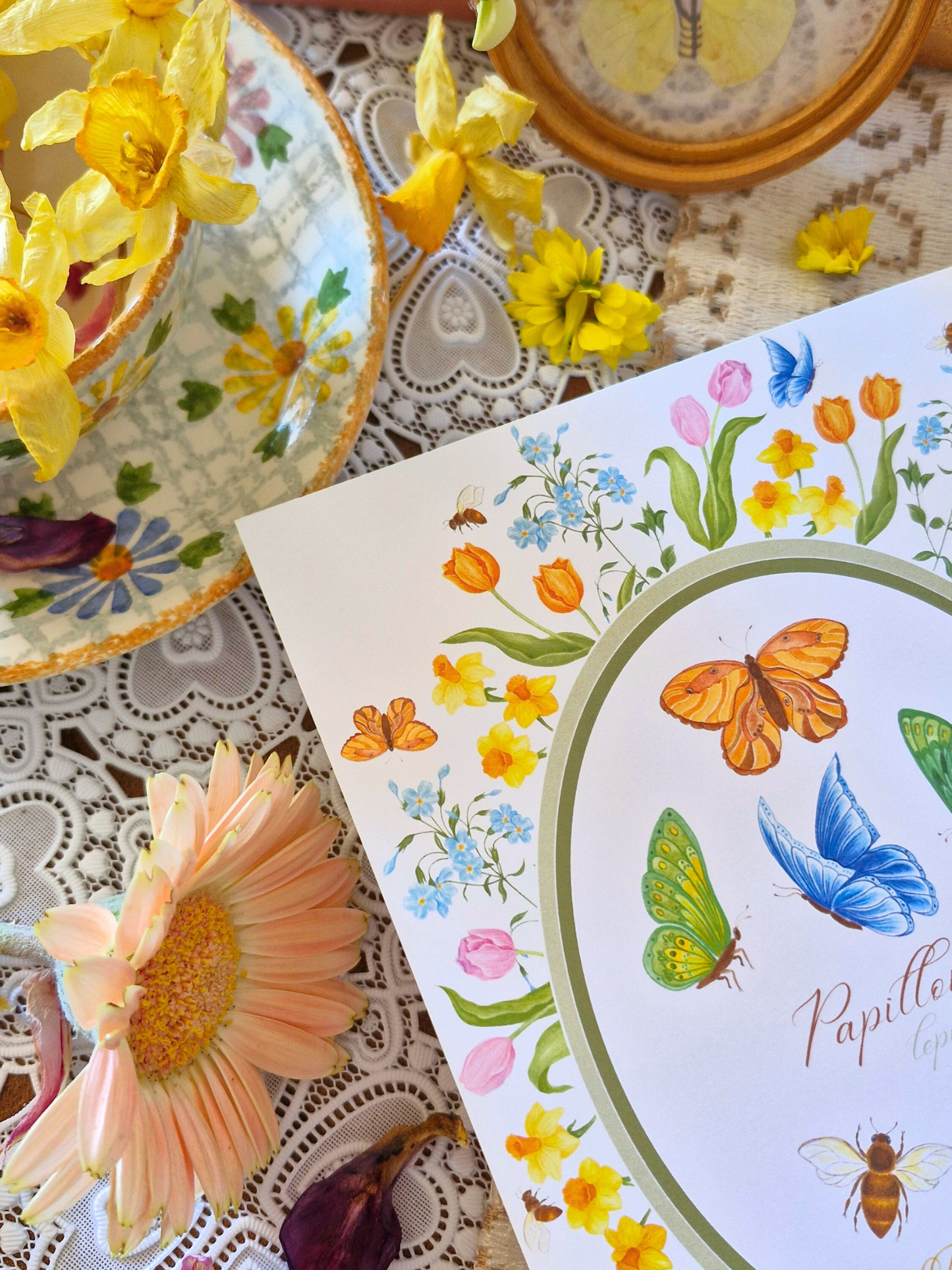Carte Printanière A5 PAPILLONS et ABEILLES