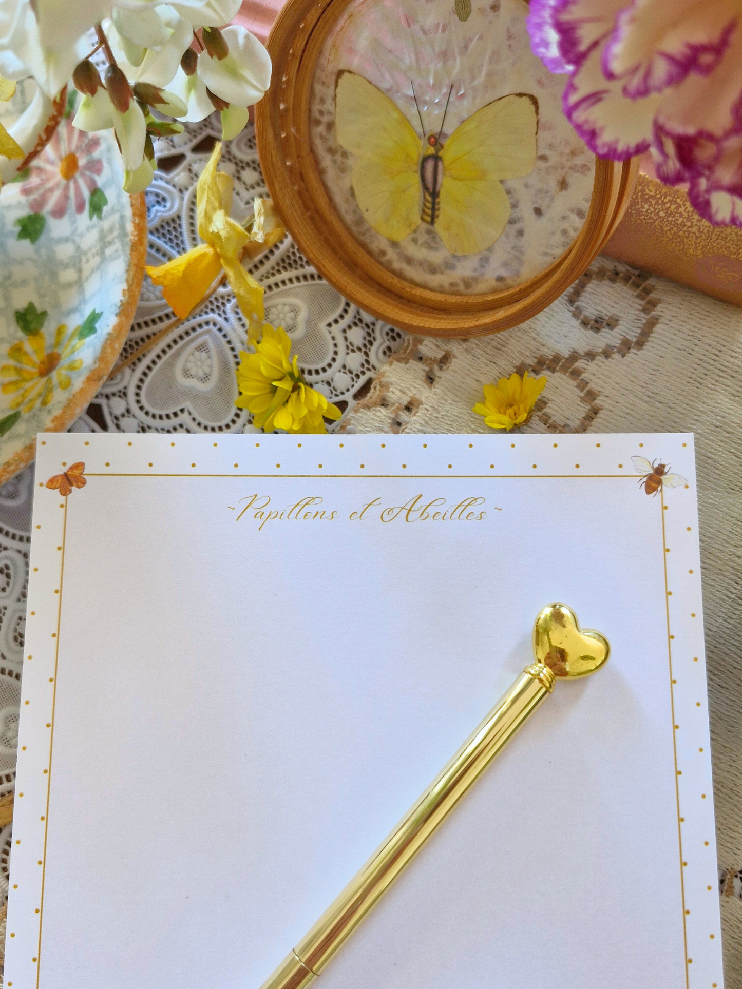 Carte Printanière A5 PAPILLONS et ABEILLES