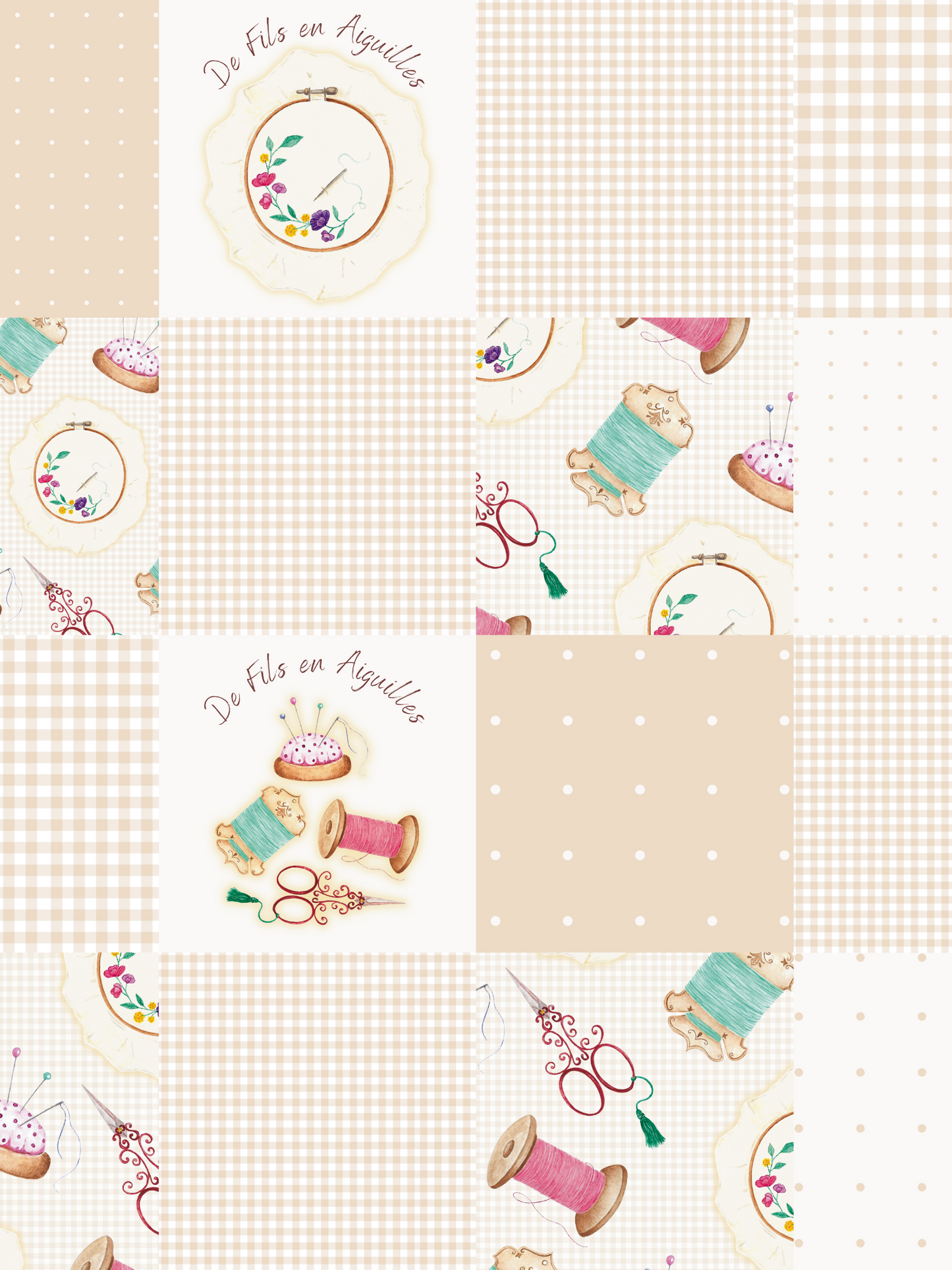 Tissu PATCHWORK BRODERIE