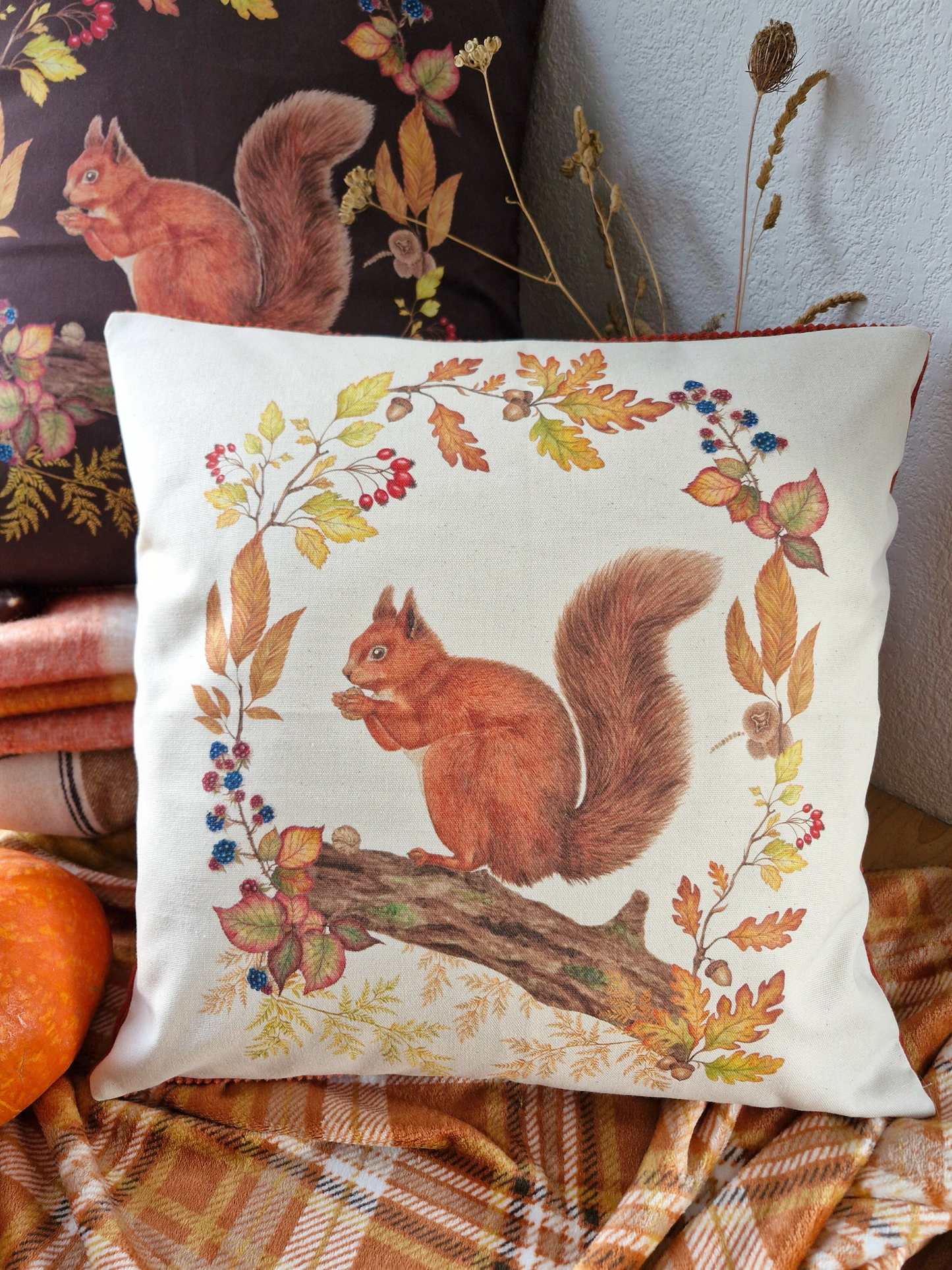 Housse de Coussin ~ ECUREUIL ~