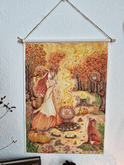 Tenture Murale en Tissu" MAGIE D'AUTOMNE "