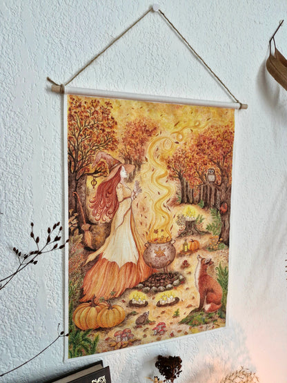 Tenture Murale en Tissu" MAGIE D'AUTOMNE "