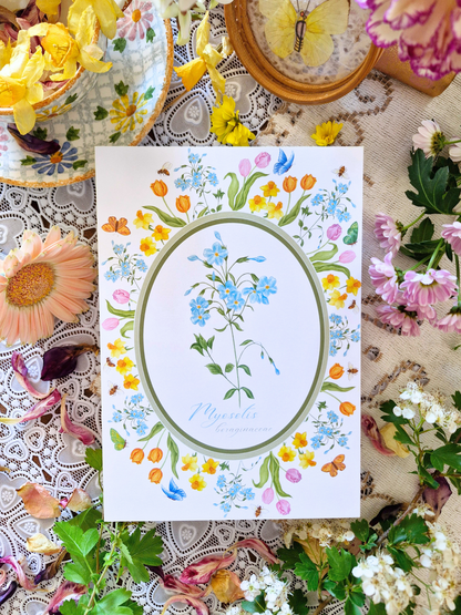 Carte Printanière A5 LE MYOSOTIS
