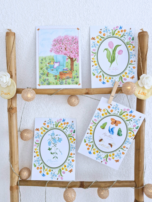 PACK x4 Cartes Printanières A5