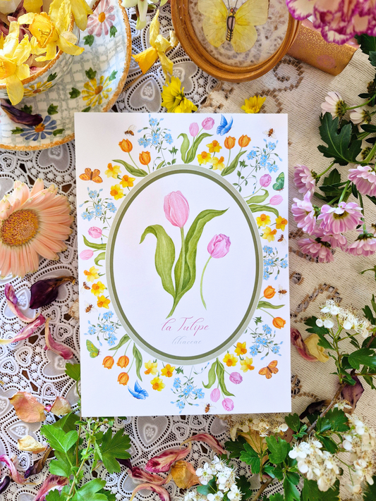 Carte Printanière A5 LA TULIPE