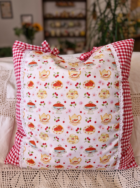 ~CERISE GOURMANDE~ Housse de Coussin 45x45cm