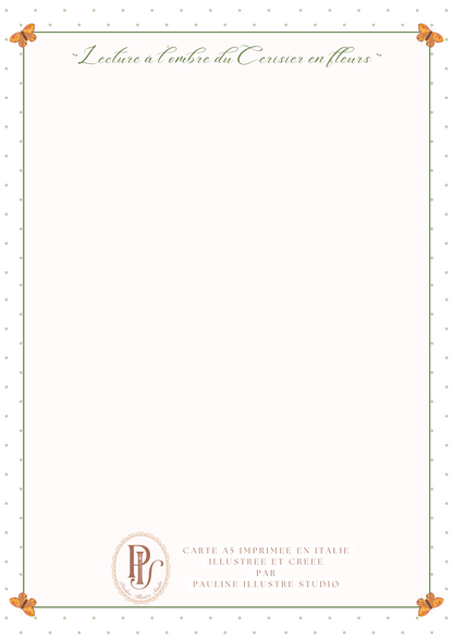 Carte Printanière A5 LECTURE PRINTANIERE verte