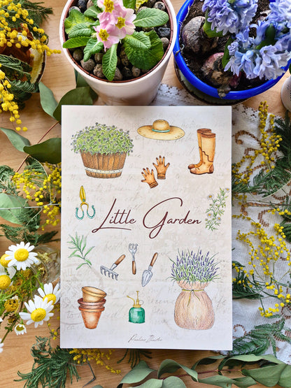 Affiche A4 ~ LITTLE GARDEN (Cottage Flowers)