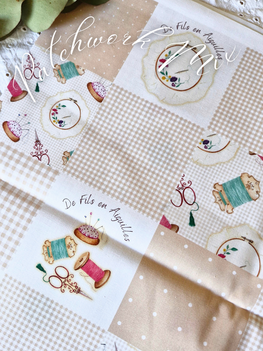 Tissu PATCHWORK BRODERIE