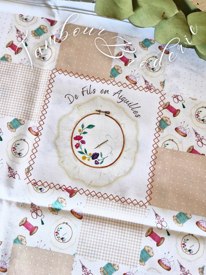 Tissu PATCHWORK - TAMBOUR DE BRODERIE