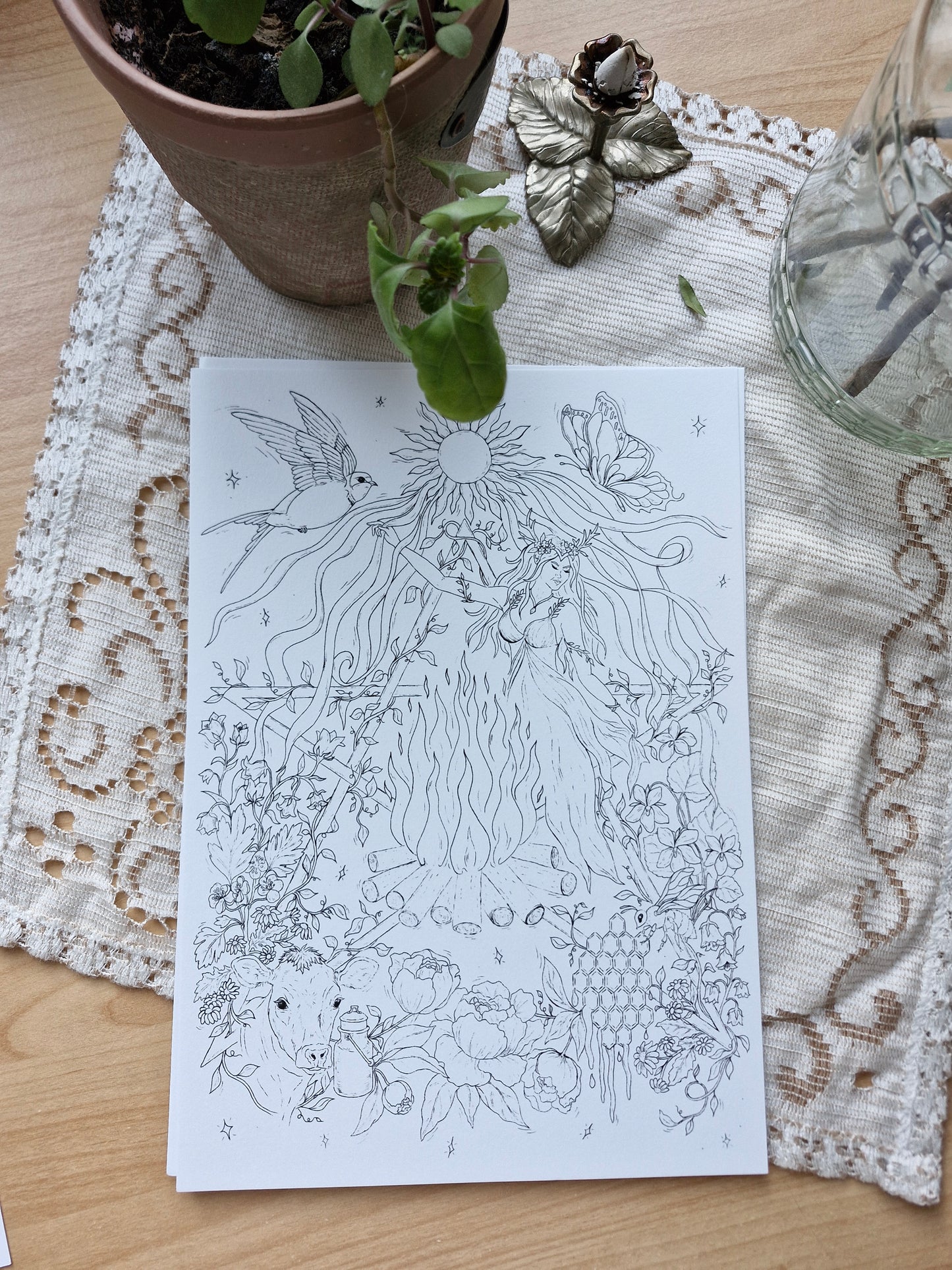 Set de 15 illustrations printanières et magiques à peindre