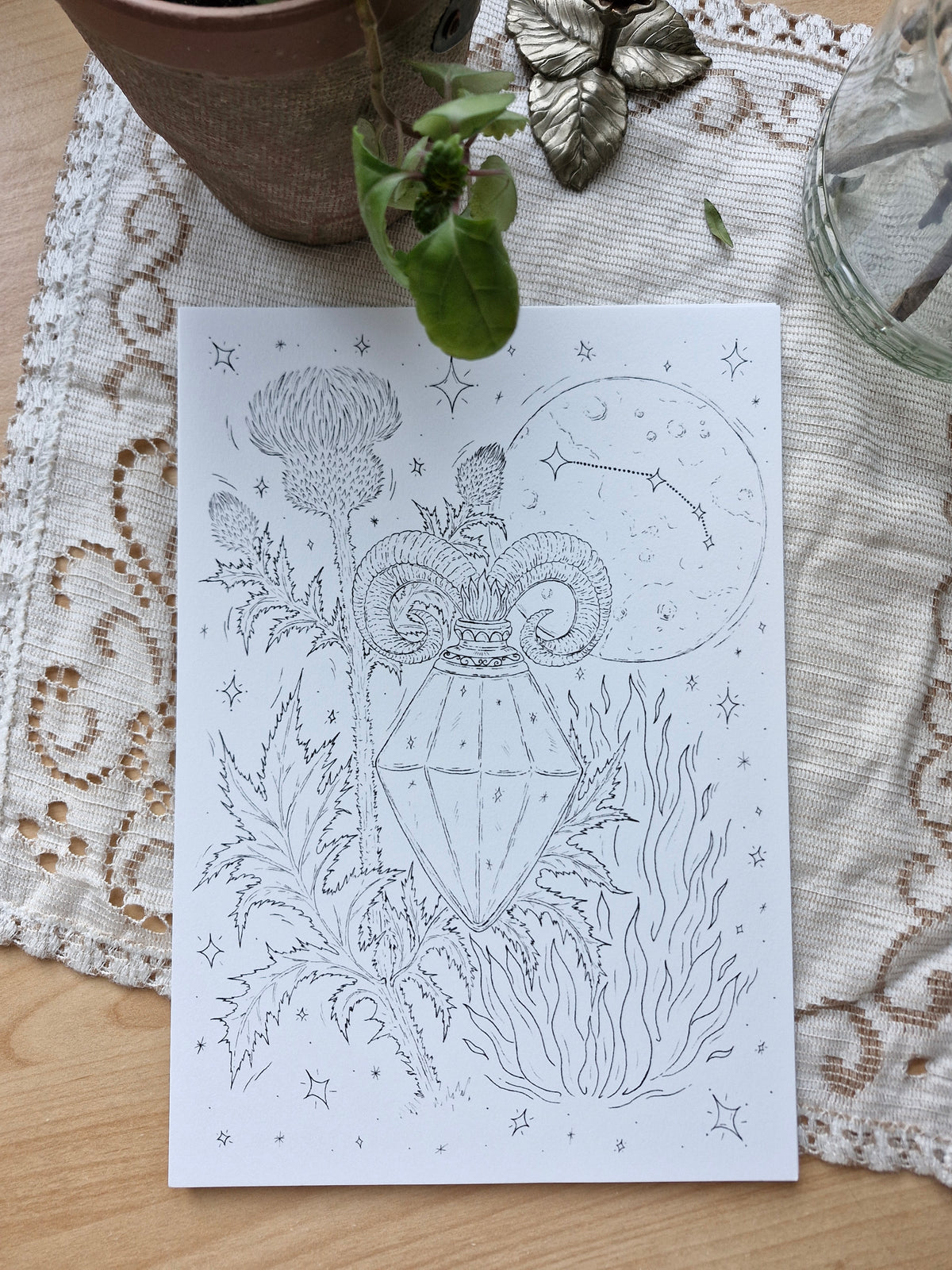 Set de 15 illustrations printanières et magiques à peindre
