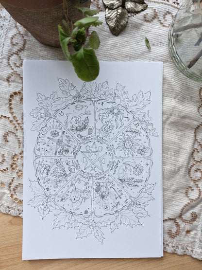 Set de 15 illustrations printanières et magiques à peindre