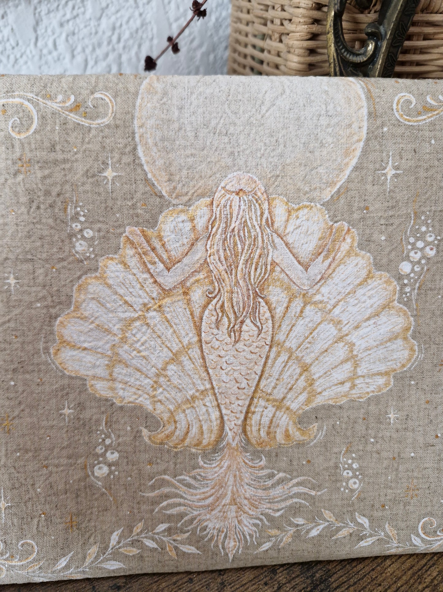 Pochette en Lin ~ GOLDEN MERMAID