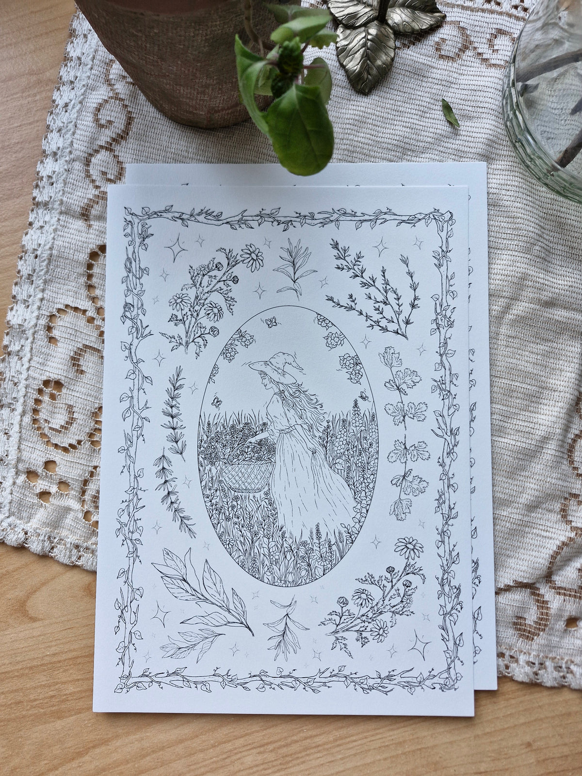 Set de 15 illustrations printanières et magiques à peindre