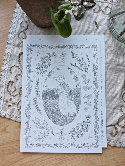 Set de 15 illustrations printanières et magiques à peindre
