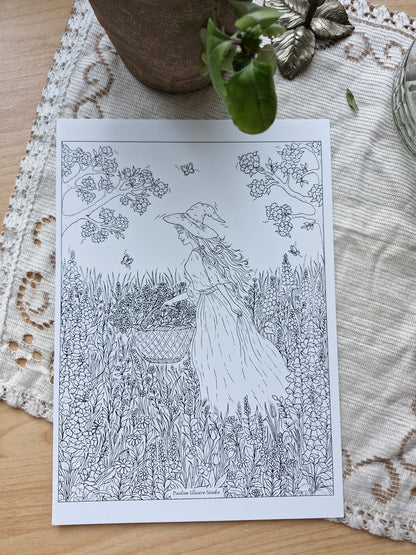 Set de 15 illustrations printanières et magiques à peindre