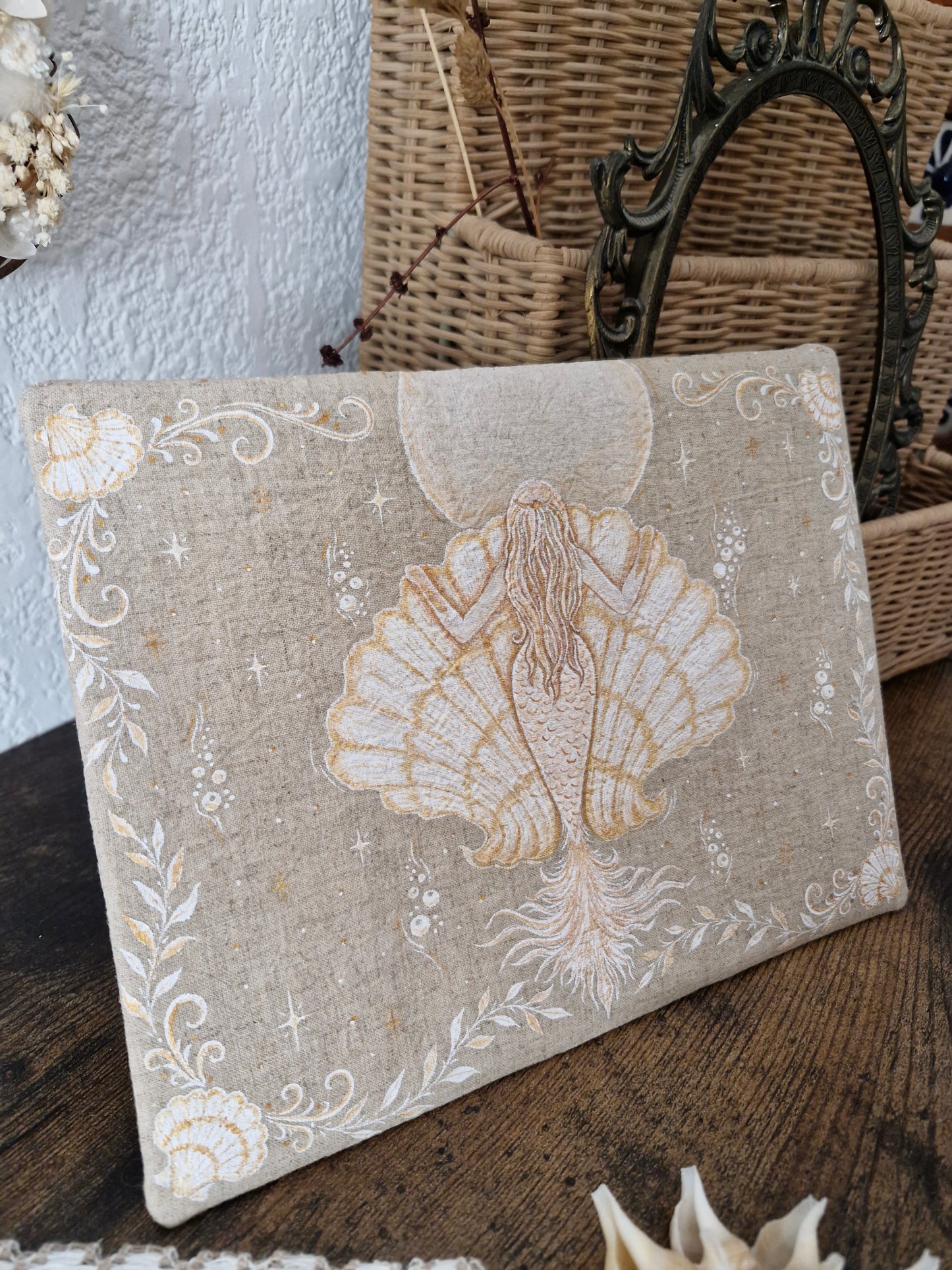 Pochette en Lin ~ GOLDEN MERMAID