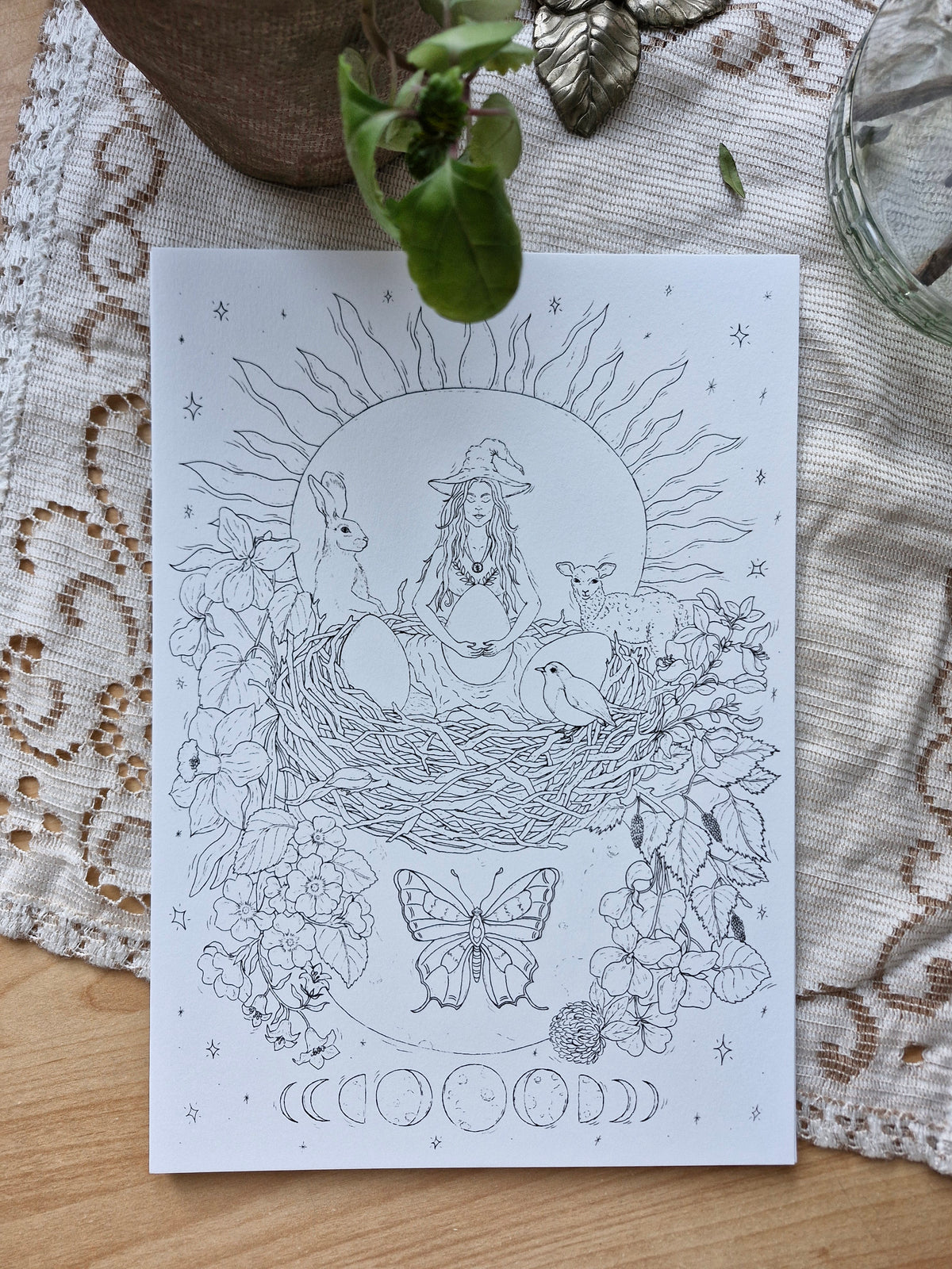 Set de 15 illustrations printanières et magiques à peindre