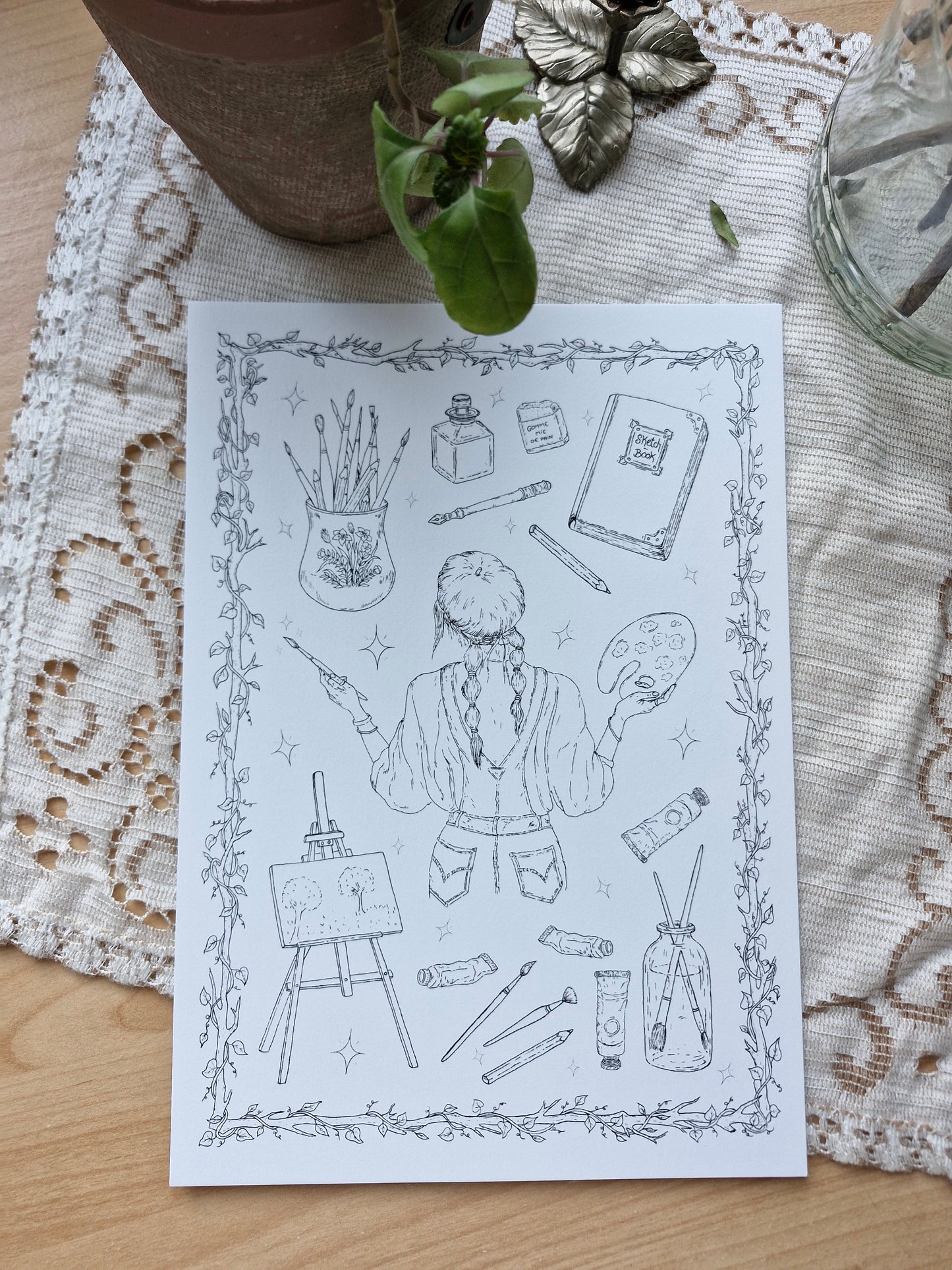Set de 15 illustrations printanières et magiques à peindre