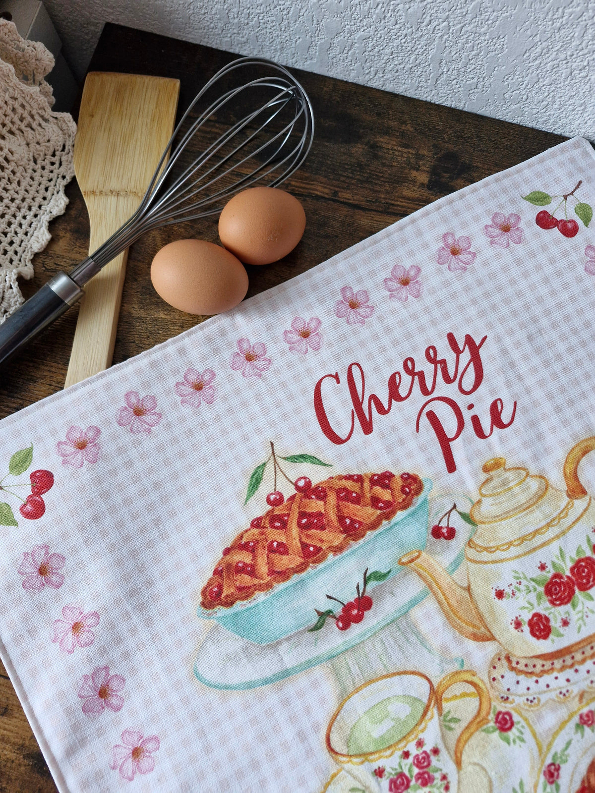 Torchon "Cherry Pie & Tea"